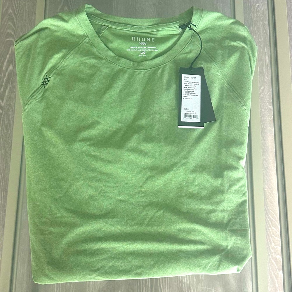 RHONE - REIGN SHORT SLEEVE - CAMPSITE GREEN HEATHER